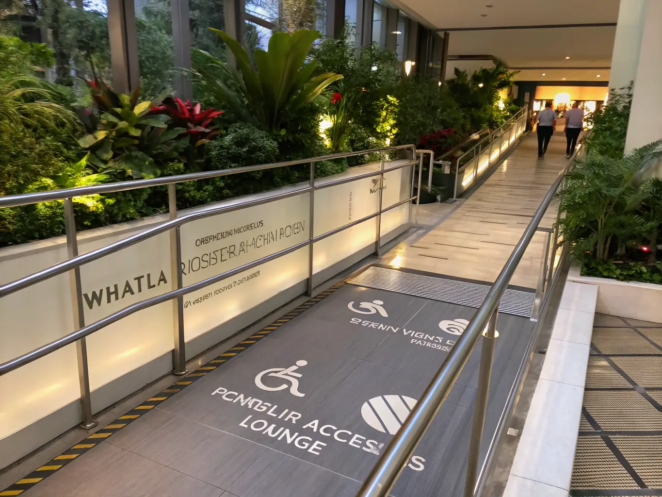 A photograph showcasing a wheelchair ramp and accessible entrance at the Tech Expo UK venue, highlighting the event's commitment to inclusivity.